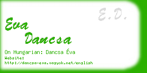 eva dancsa business card