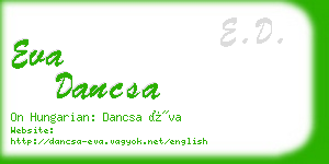 eva dancsa business card